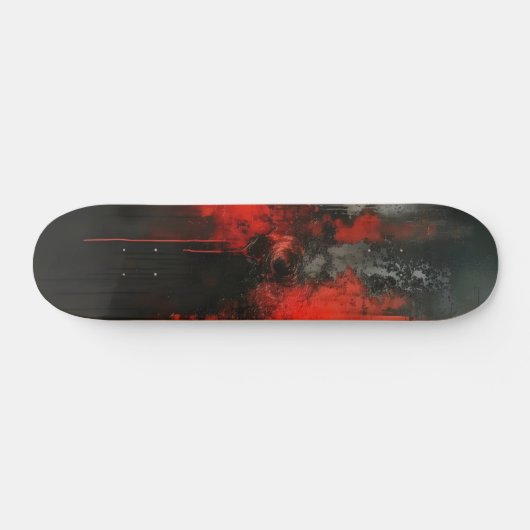 Abstrakte Rot-Schwarz-Kunst Skateboard (Horizontal)
