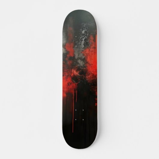 Abstrakte Rot-Schwarz-Kunst Skateboard (Vorne)