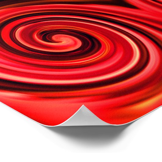 Abstrakte Rot- und Gelbfarben der Wirbel Poster (Ecke)