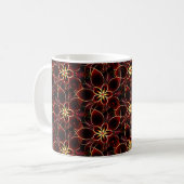 Abstrakte Rot- und Goldblumen Kaffeetasse (Vorderseite Links)