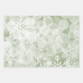 Abstrakte Rot- und Grüne Schneeflocken und Holly Geschenkpapier Set (Vorderseite 2)