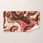 Abstrakte Rot- und Korallenflecken im holzigen Sti Badhandtuch Set (Handtuch)