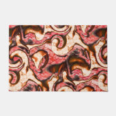 Abstrakte Rot- und Korallenflecken im holzigen Sti Fußmatte (Vorderseite)