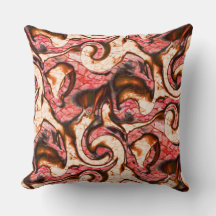 Abstrakte Rot- und Korallenflecken im holzigen Sti