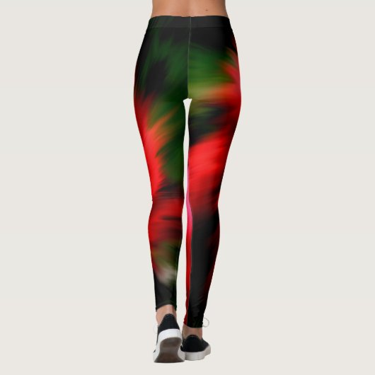 Abstrakte Rot- und Rosatöne Leggings (Rückseite)