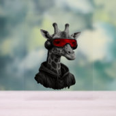 Abstrakte Rot- und Schwarzgiraffe Klassischer T -  Acrylschild (Neutral)