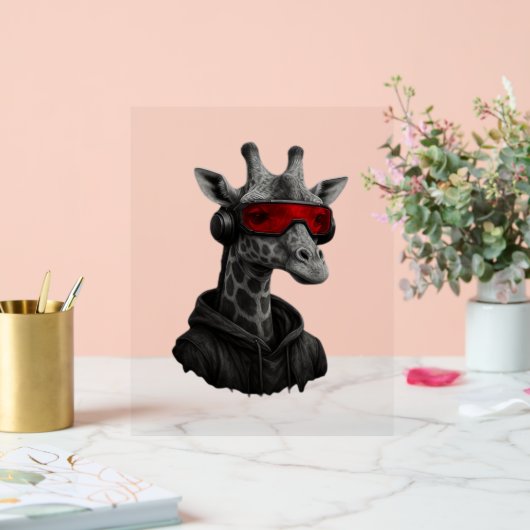 Abstrakte Rot- und Schwarzgiraffe Klassischer T -  Acrylschild (Hochzeit)