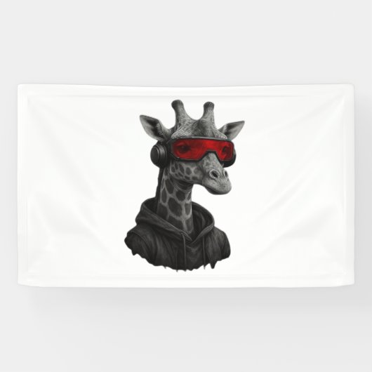 Abstrakte Rot- und Schwarzgiraffe Klassischer T -  Banner (Horizontal)