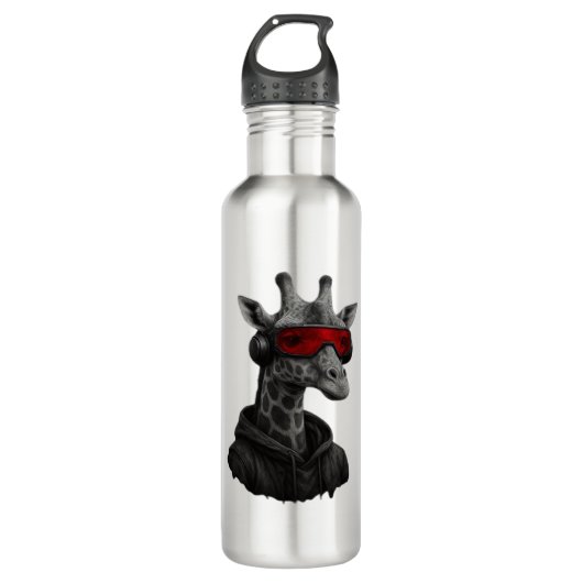 Abstrakte Rot- und Schwarzgiraffe Klassischer T -  Edelstahlflasche (Vorderseite)