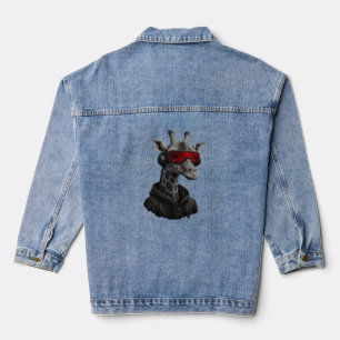 Abstrakte Rot- und Schwarzgiraffe Klassischer T - Jeansjacke