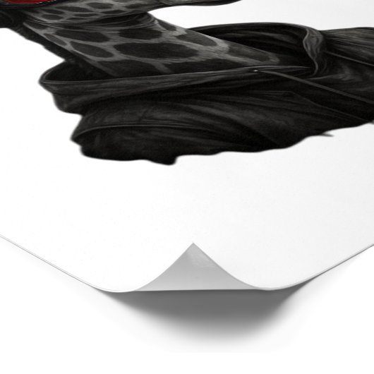 Abstrakte Rot- und Schwarzgiraffe Klassischer T -  Poster (Ecke)