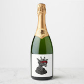 Abstrakte Rot- und Schwarzgiraffe Klassischer T -  Schaumweinetikett (Vorderseite)