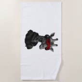 Abstrakte Rot- und Schwarzgiraffe Klassischer T -  Strandtuch (Vorderseite)