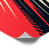 Abstrakte Rot- und Schwarzweißlinien Poster (Ecke)