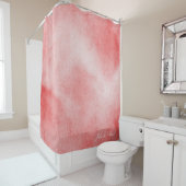 Abstrakte Rot- und Weißwasserfarbe Duschvorhang (Beispiel)
