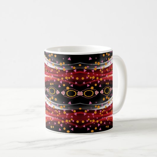 Abstrakte Rot-Weiß-Tasse Kaffeetasse (VorderseiteRechts)