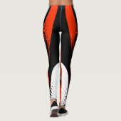 Abstrakte Rot-Weiß- und Schwarzkurve Leggings (Rückseite)