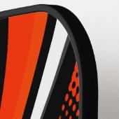 Abstrakte Rot-Weiß- und Schwarzkurve Pickleball Schläger (Linke Seite)