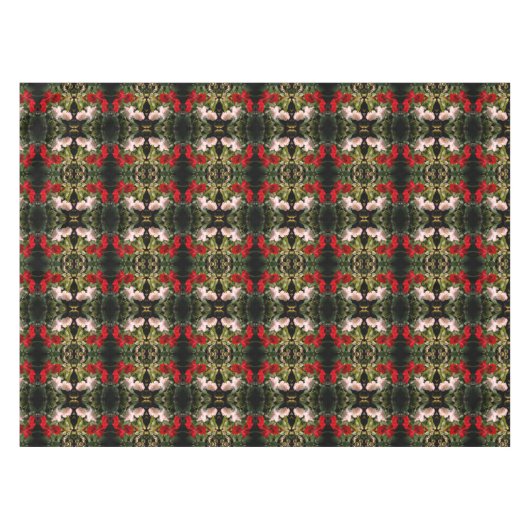 Abstrakte rot-weiße Rose Tischdecke (Vorderseite (Horizontal))
