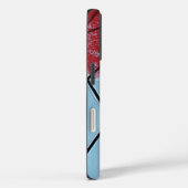 Abstrakte rote Baumblätter auf Blau Case-Mate iPhone Hülle (Rückseite / Rechts)