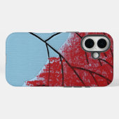 Abstrakte rote Baumblätter auf Blau Case-Mate iPhone Hülle (Rückseite (Horizontal))
