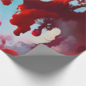 Abstrakte rote Bäume Geschenkpapier (Ecke)