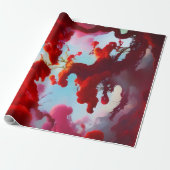 Abstrakte rote Bäume Geschenkpapier (Ungerollt)