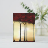 Abstrakte Rote Bäume Postkarte (Stehend Vorderseite)