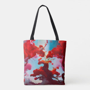 Abstrakte rote Bäume Tasche