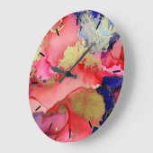 Abstrakte rote blaue Acrylwand Große Wanduhr (Winkel)