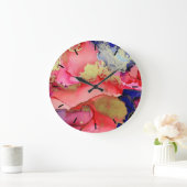 Abstrakte rote blaue Acrylwand Große Wanduhr (Zuhause)