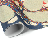 ABSTRAKTE, rote, blaue WIRBEL, WEISSE KREISE Geschenkpapier (Rolleneckpunkt)