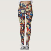 ABSTRAKTE, rote, blaue WIRBEL, WEISSE KREISE Leggings (Vorderseite)