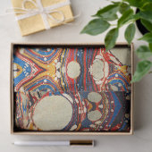 ABSTRAKTE, rote, blaue WIRBEL, WEISSE KREISE Seidenpapier (Geschenk)