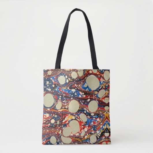 ABSTRAKTE, rote, blaue WIRBEL, WEISSE KREISE Tasche (Vorderseite)