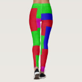 Abstrakte rote blaugrüne Blöcke, Leggings (Rückseite)