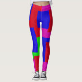 Abstrakte rote blaugrüne Blöcke, Leggings (Vorderseite)