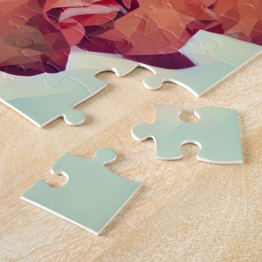 Abstrakte Rote Blume Art Puzzle (Seite)