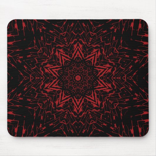 Abstrakte Rote Blume Roter Star Mousepad (Vorne)