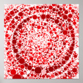 Abstrakte rote digitale Spirale Blasen Poster (Vorne)