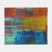 ABSTRAKTE, ROTE GELBE BLAU UND WEISS FLEECEDECKE (Vorderseite (Horizontal))