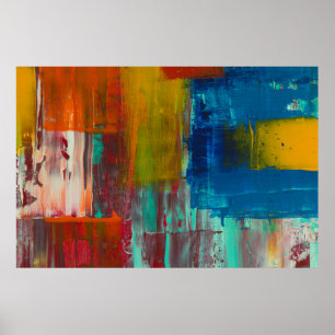 ABSTRAKTE, ROTE GELBE BLAU UND WEISS POSTER