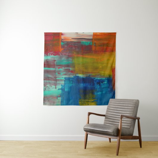 ABSTRAKTE, ROTE GELBE BLAU UND WEISS WANDTEPPICH (Beispiel (Horizontal))