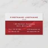 Abstrakte rote Geschäfts-Karten Visitenkarte (Rückseite)