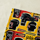 Abstrakte rote Köpfe in Gelb Strandtuch (Beispiel)