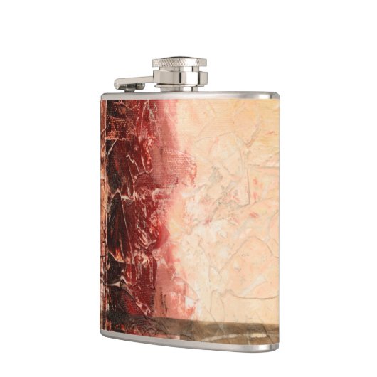 Abstrakte Rote Landschaft Flachmann (Links)