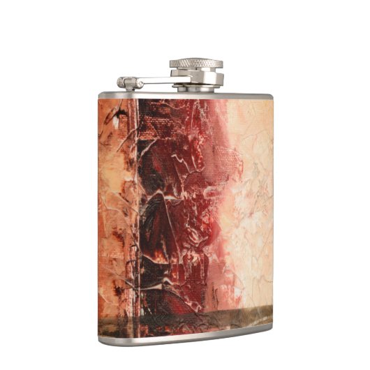 Abstrakte Rote Landschaft Flachmann (Rechts)