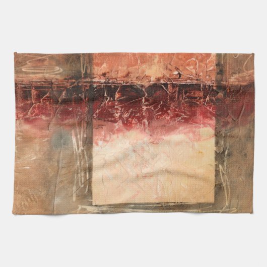 Abstrakte Rote Landschaft Geschirrtuch (Horizontal)