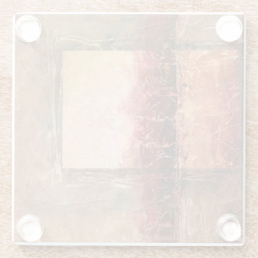 Abstrakte Rote Landschaft Glasuntersetzer (Rückseite)