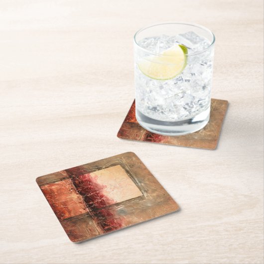 Abstrakte Rote Landschaft Rechteckiger Pappuntersetzer (Vor Ort)